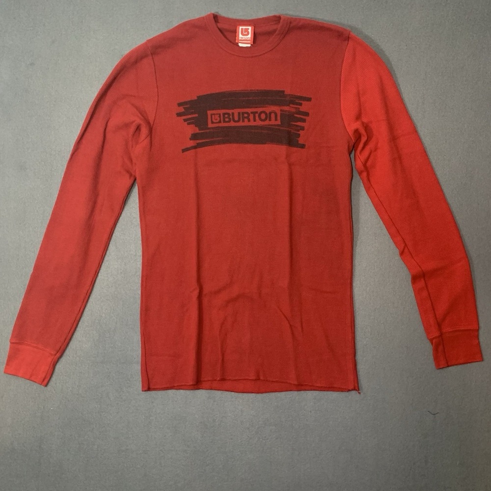 Burton Thermal Long Sleeve Ribbed Shirt Men's S Red Skater Snowboard Y2K